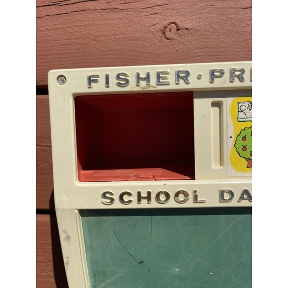 Vintage 1972 Fisher Price School Days Portable Original Play Desk Chalk Board - Picture 3 of 7